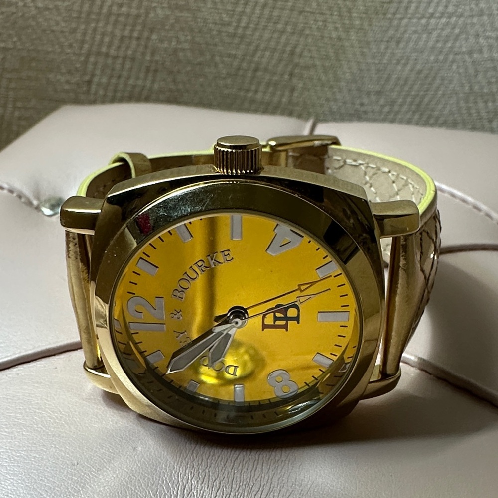 Dooney & Bourke Gold Watch with Leather Quilted Strap